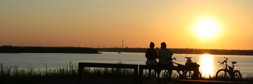 Sonnenuntergang am Überleiter